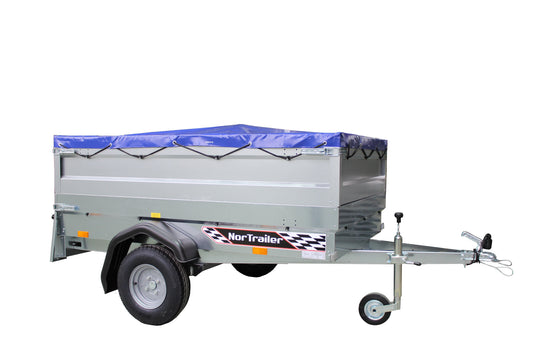 Tilhenger til utleie, 750 KG med høye karmer