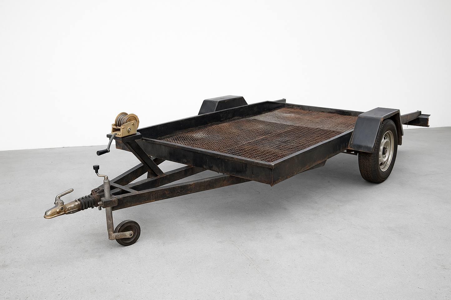 Biltilhenger 1500kg med håndvinsj & Stropper